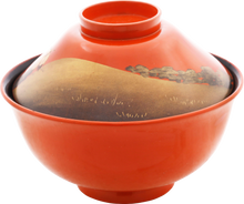 FINE JAPANESE LACQUERED BOWL AND COVER
