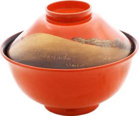 FINE JAPANESE LACQUERED BOWL AND COVER