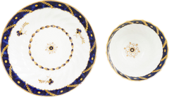 SECOND PERIOD WORCESTER TEA CUP AND SAUCER 1783-88 - Fagan Arms