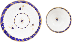 SECOND PERIOD WORCESTER TEA CUP AND SAUCER 1783-88 - Fagan Arms