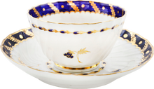 SECOND PERIOD WORCESTER TEA CUP AND SAUCER 1783-88