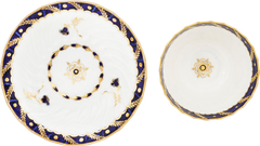 SECOND PERIOD WORCESTER TEA CUP AND SAUCER 1783-88 - Fagan Arms