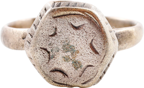 MEDIEVAL MYSTIC RING, 12TH-14TH CENTURY, SIZE 6 ½
