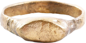 ANCIENT ROMAN/MEDIEVAL EVIL EYE RING, 4TH-8TH CENTURY AD, SIZE 7 3/4