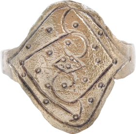 VIKING WARRIOR’S SHIELD RING 9TH-10TH CENTURY AD, SIZE 10