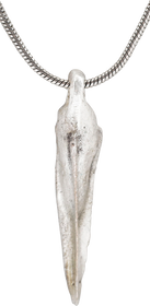 GREEK BRONZE ARROWHEAD PENDANT NECKLACE, HELLENISTIC, 300-100 BC