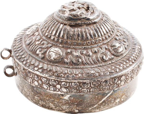 FINE TIBETAN SILVER LIME CONTAINER, 18TH-19TH CENTURY – Fagan Arms