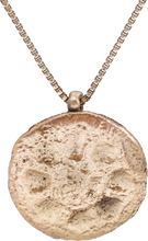 MEDIEVAL CHRISTIAN WHEEL OF FORTUNE AMULET NECKLACE, 6TH-10TH CENTURY AD