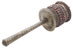 SUPERB STONE ENCRUSTED TIBETAN PRAYER WHEEL - Fagan Arms
