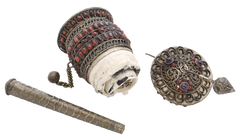SUPERB STONE ENCRUSTED TIBETAN PRAYER WHEEL - Fagan Arms