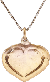 ANCIENT VIKING HEART PENDANT NECKLACE, C.850-1050 AD