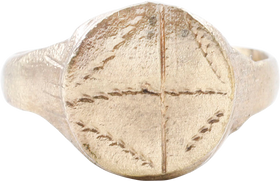 MEDIEVAL EUROPEAN CHRISTIAN RING C.600-900 AD, SIZE 9