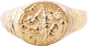 MEDIEVAL EUROPEAN CHRISTIAN RING C.600-900 AD, SIZE 10 1/2