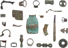 MIXED ANCIENT, MEDIEVAL AND LATER BRONZE ARTIFACTS, 100 AD