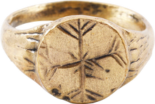 MEDIEVAL EUROPEAN CHRISTIAN RING C.600-900 AD, SIZE 10 ¼