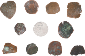 BYZANTINE CUP COINS MID 12TH CENTURY