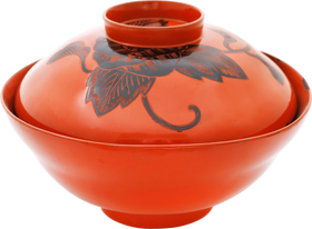 JAPANESE LACQUER BOWL AND COVER MEIJI PERIOD, 1867-1912