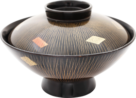 JAPANESE LACQUERED COVERED BOWL, 19TH-20TH CENTURY