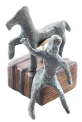 CELTIC BRONZE HORSE AND RIDER FIGURES, 400-100 BC