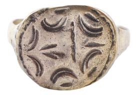 ROMAN RING 2ND-3RD CENTURY AD, ZOROASTERIAN FIRE ALTAR, SIZE 11 ¼