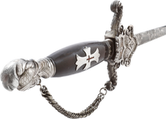 FINE SILVER MOUNTED KNIGHTS TEMPLAR SWORD BY FAMED MAKER AMES MFG. CO - Fagan Arms