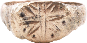 BYZANTINE CHRISTIAN RING 8TH-12TH CENTURY AD, SIZE 10 ¾