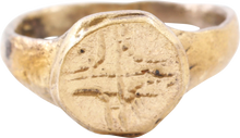 MEDIEVAL EUROPEAN CHRISTIAN RING C.6TH-10 CENTURY AD, SIZE 10 ¾