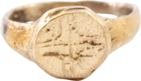MEDIEVAL EUROPEAN CHRISTIAN RING C.6TH-10 CENTURY AD, SIZE 10 ¾