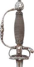 RARE EUROPEAN SILVER-ENCRUSTED TRANSITIONAL RAPIER FOR A BOY, C.1680-1700