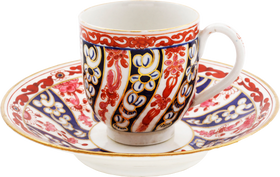 ENGLISH WORCESTER TEA CUP AND SAUCER, C.1770-75