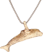 FINE GREEK/UKRAINE BRONZE DOLPHIN PENDANT NECKLACE, 5th-4th CENTURY BC