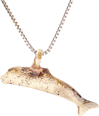 FINE GREEK/UKRAINE BRONZE DOLPHIN PENDANT NECKLACE, 5th-4th CENTURY BC - Fagan Arms