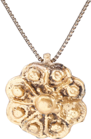 MEDIEVAL WHEEL OF FORTUNE AMULET NECKLACE, 5TH-7TH CENTURY