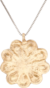 ROMAN WHEEL OF FORTUNE AMULET NECKLACE, 3rd-6th CENTURY AD