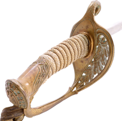 US M.1852 NAVAL OFFICER’S SWORD WITH ITS SCABBARD AND WAIST BELT - Fagan Arms