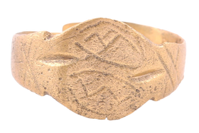 VIKING SHIELD RING, C.800-1000 AD, SIZE 9 ½