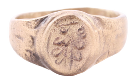 LATE MEDIEVAL WOMAN'S FASHION RING, SIZE 7 ¾