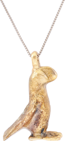 ANCIENT ROMAN PARROT PENDANT NECKLACE, 2ND-5TH CENTURY AD