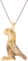ANCIENT ROMAN PARROT PENDANT NECKLACE, 2ND-5TH CENTURY AD