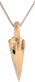 BRONZE ARROWHEAD PENDANT NECKLACE, HELLENISTIC GREEK, 300-100 BC
