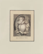 ENGLISH PRINT (INTAGLIO) Queen Catherine de Medici