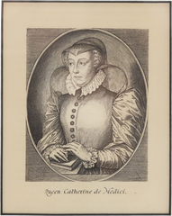 ENGLISH PRINT (INTAGLIO) Queen Catherine de Medici - Fagan Arms