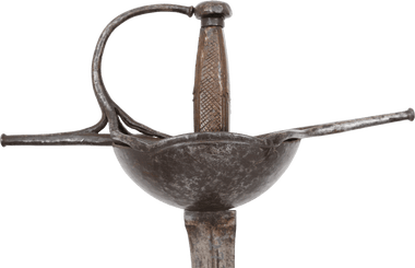 17th CENTURY CARIBBEAN CUP HILTED RAPIER