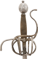 RARE EUROPEAN SWEPT HILTED RAPIER C.1600-40 - Fagan Arms