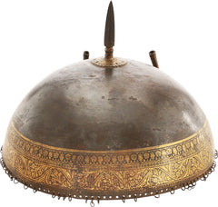 FINE 17TH CENTURY RAJASTHAN HELMET, KULAH KHUD - Fagan Arms