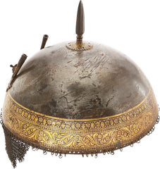 FINE 17TH CENTURY RAJASTHAN HELMET, KULAH KHUD - Fagan Arms