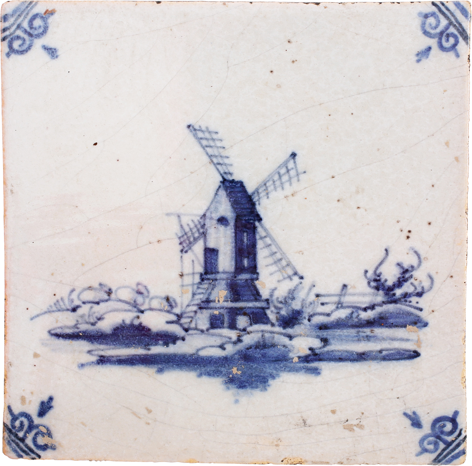 DELFT BLUE ON WHITE TILE, MID 17TH CENTURY. - Fagan Arms