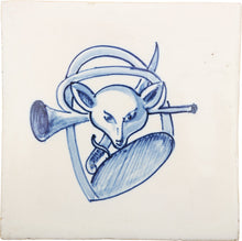 BLUE ON WHITE TILE, DELFT STYLE, 18th-19th CENTURY