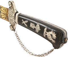FINE AND RARE FRENCH SILVER MOUNTED HUNTING HANGER C.1790 - Fagan Arms