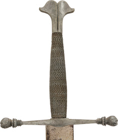 VINTAGE TO ANTIQUE COPY OF A FINE EUROPEAN HAND AND A HALF SWORD C.1550-70